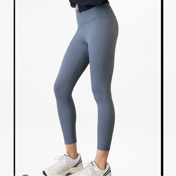 ATHLETA • Transcend Rib High-Rise 7/8 Legging Shadow Blue Size L - Picture 15 of 15